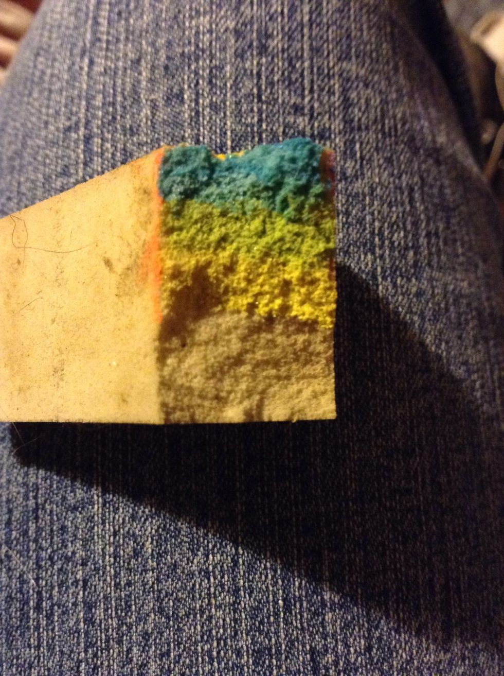 *excuse the nasty sponge* paint your gradient with the darker color on top