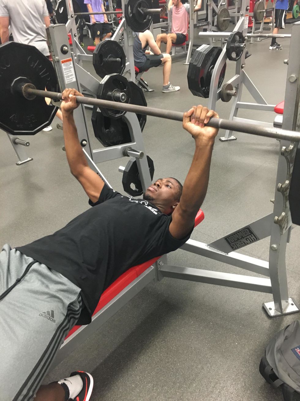 Exhale and EXPLODE upwards as you lift bar