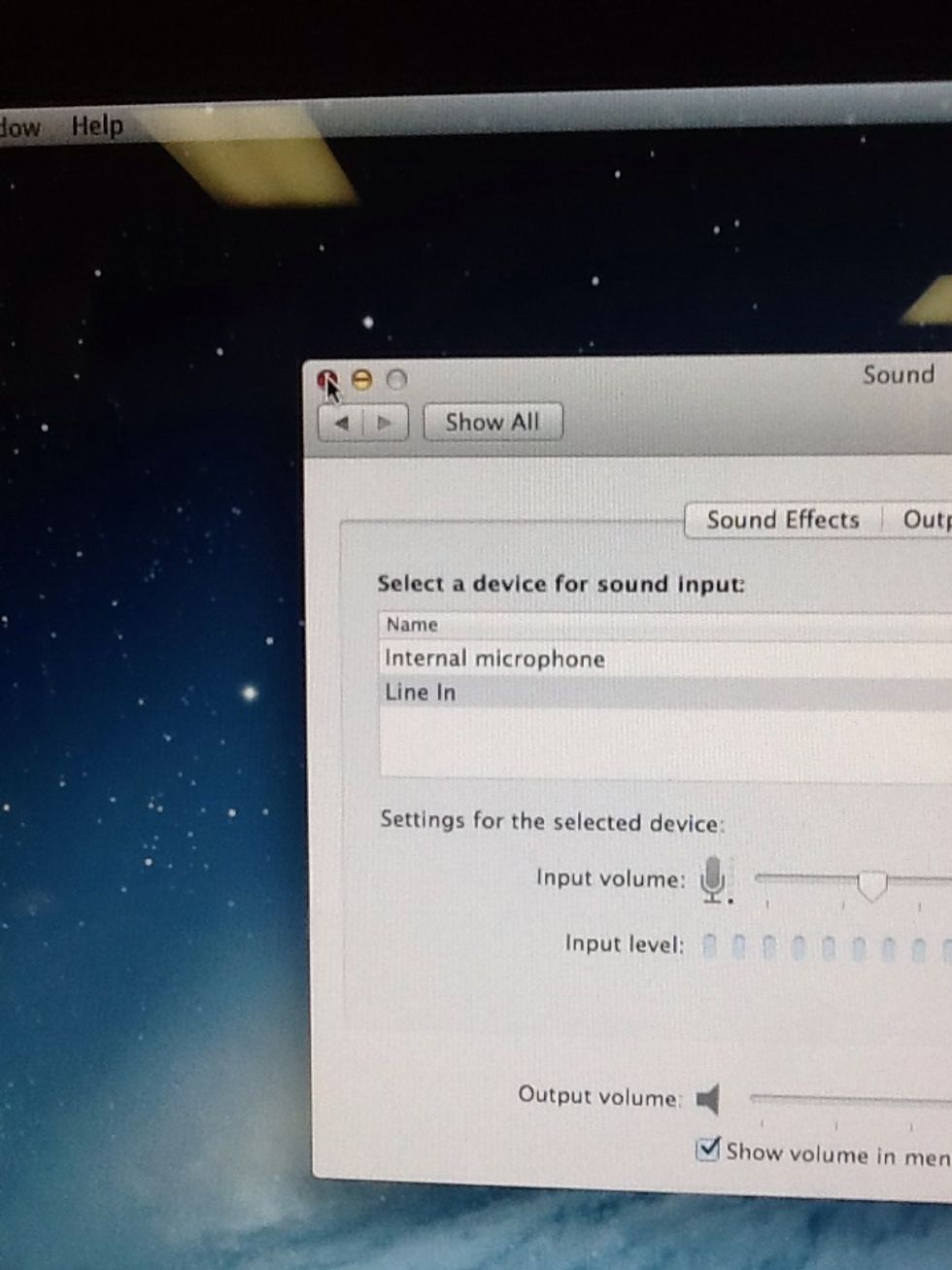 Exit out of the Sound Tab that you have open.