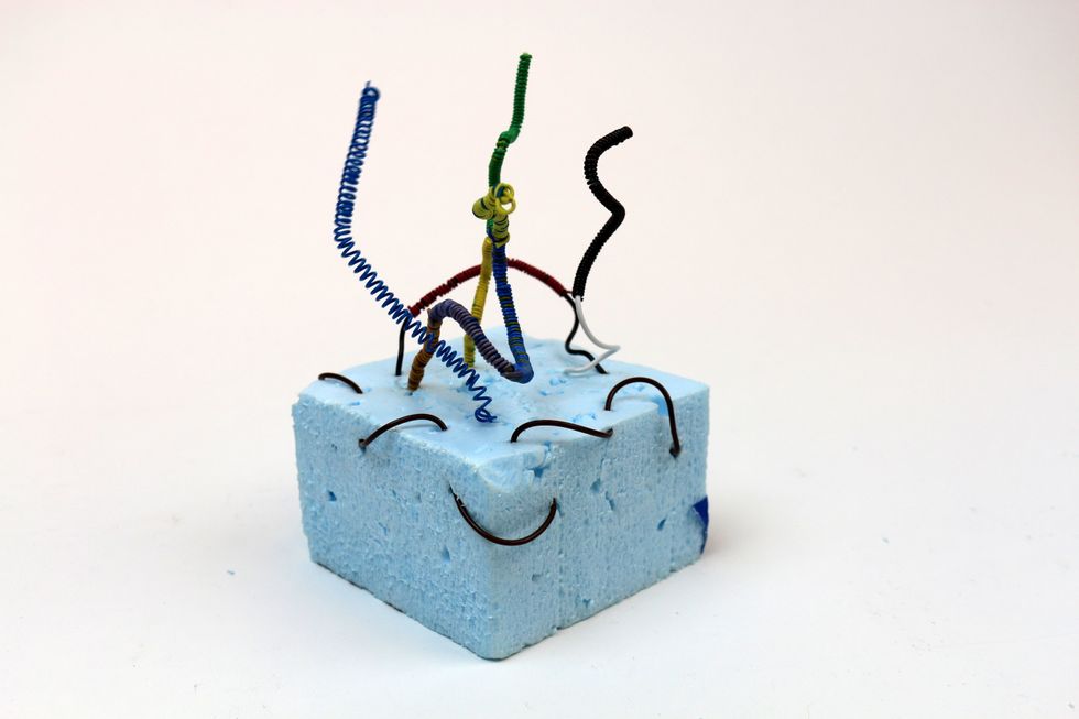 Explore simple shapes and techniques such as wrapping to create "springs". They don't have to be complicated. Create whatever is bendy and twisty in your mind!