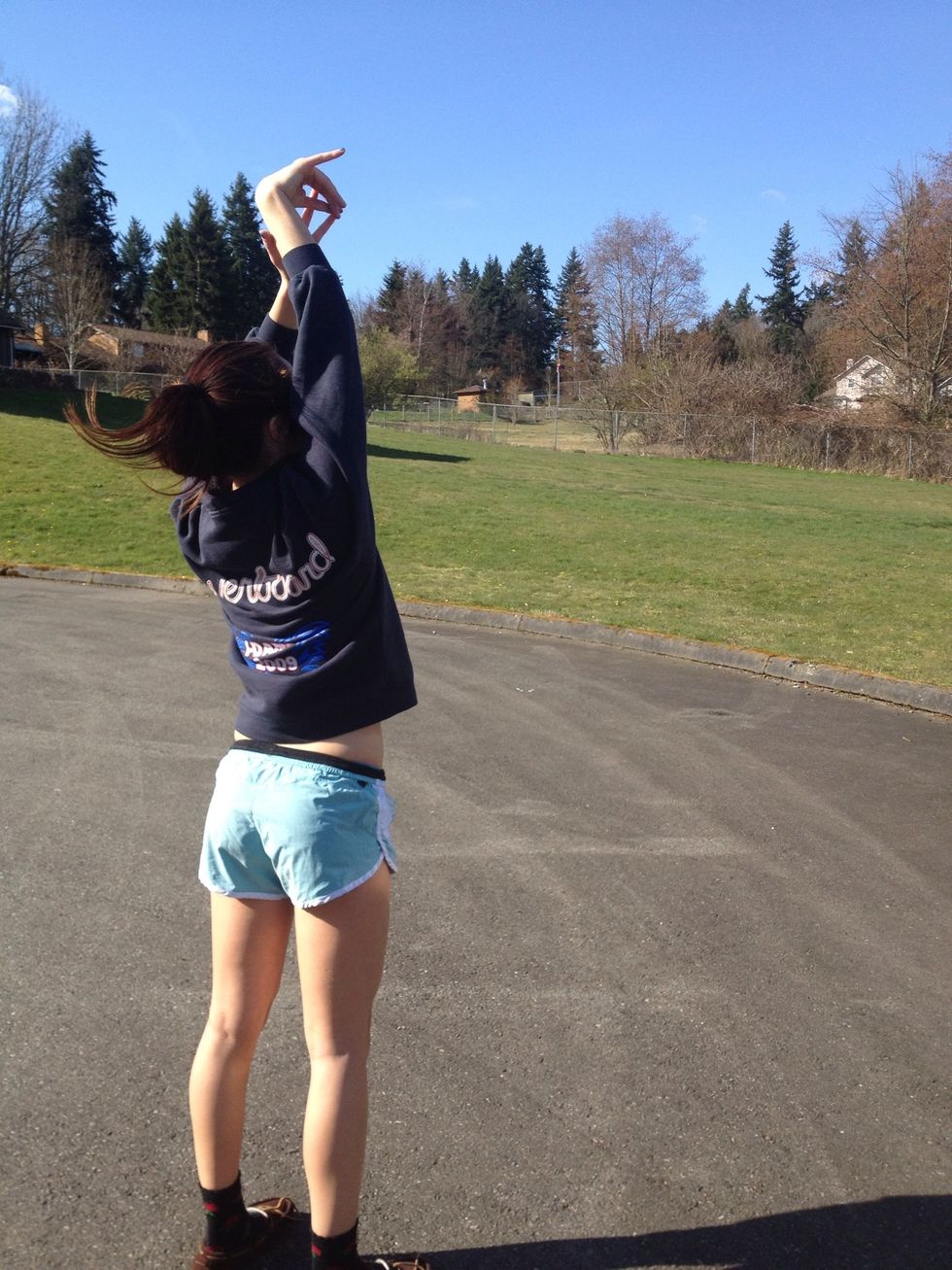 Extend all the way. Make sure to follow through high and hold it!