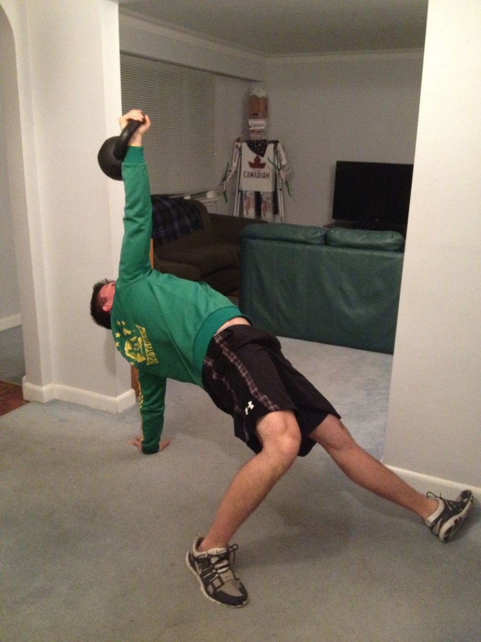 Extend hips and bridge