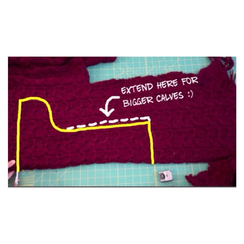 Extend near the ends for a larger opening at the top