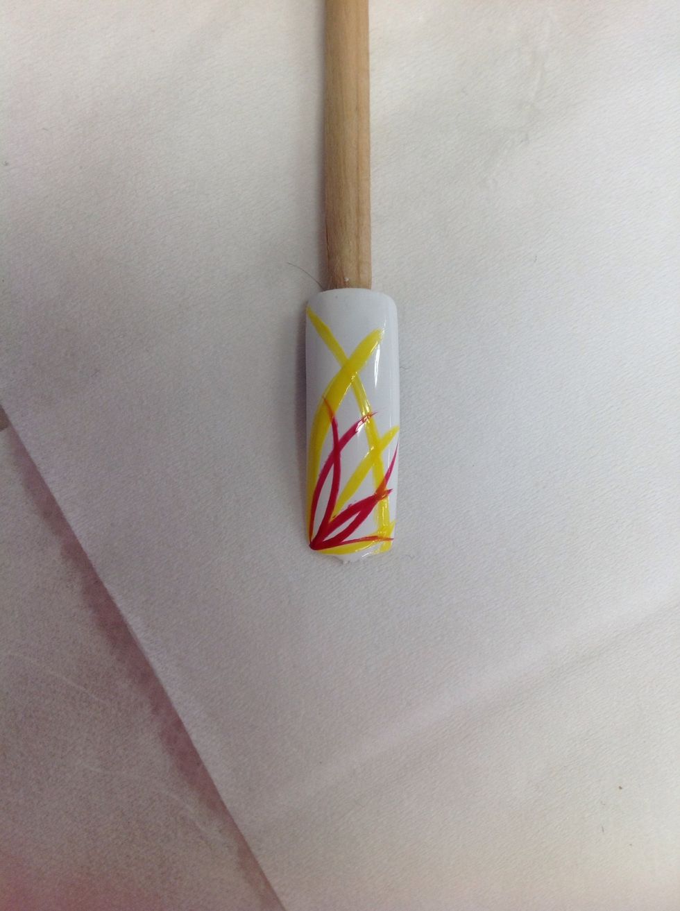 Extended the yellow stripe with the yellow striping pen to add more detail.