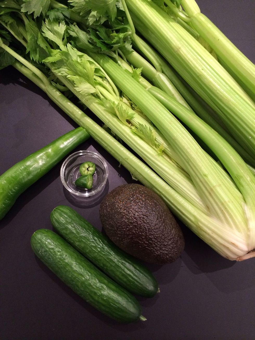 Extract the juice from the celery, peel the cucumbers then put the juice and the rest of the ingredients in a liquidizer and voila you get the smoothie. This recipe yields 6 glasses.