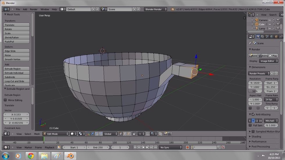 Extrude (shortcut E) the face outward.
