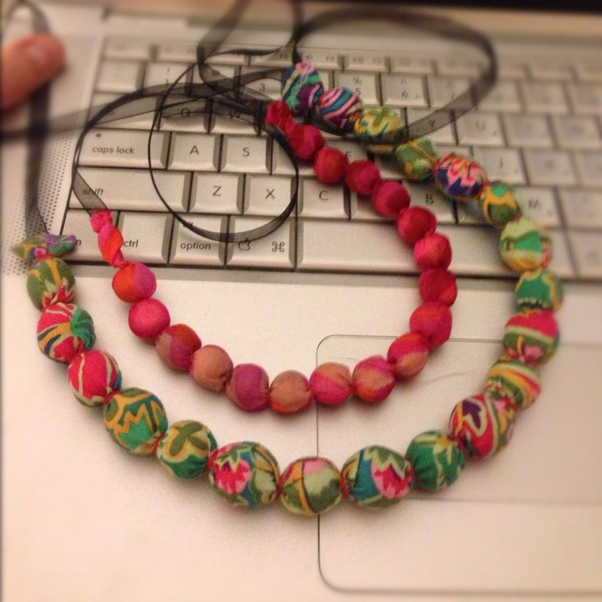 How to make a fabriccovered bead necklace B+C Guides