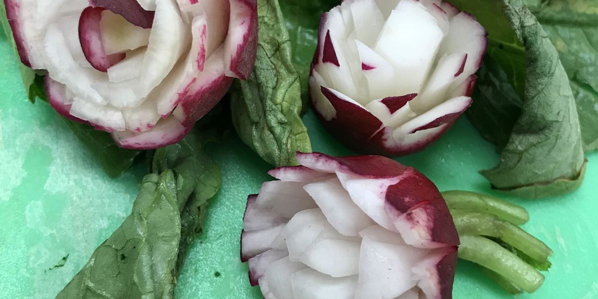 How to make radish flowers garnish B+C Guides