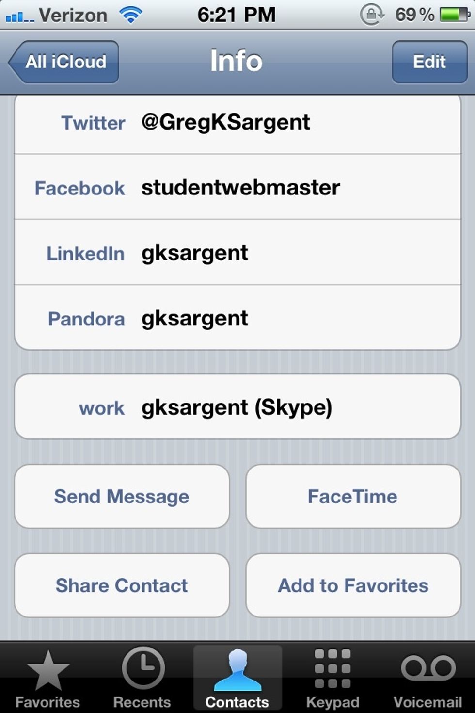 how to send iphone contact card