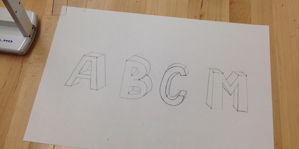 How to draw 3-dimensional letters - B+C Guides