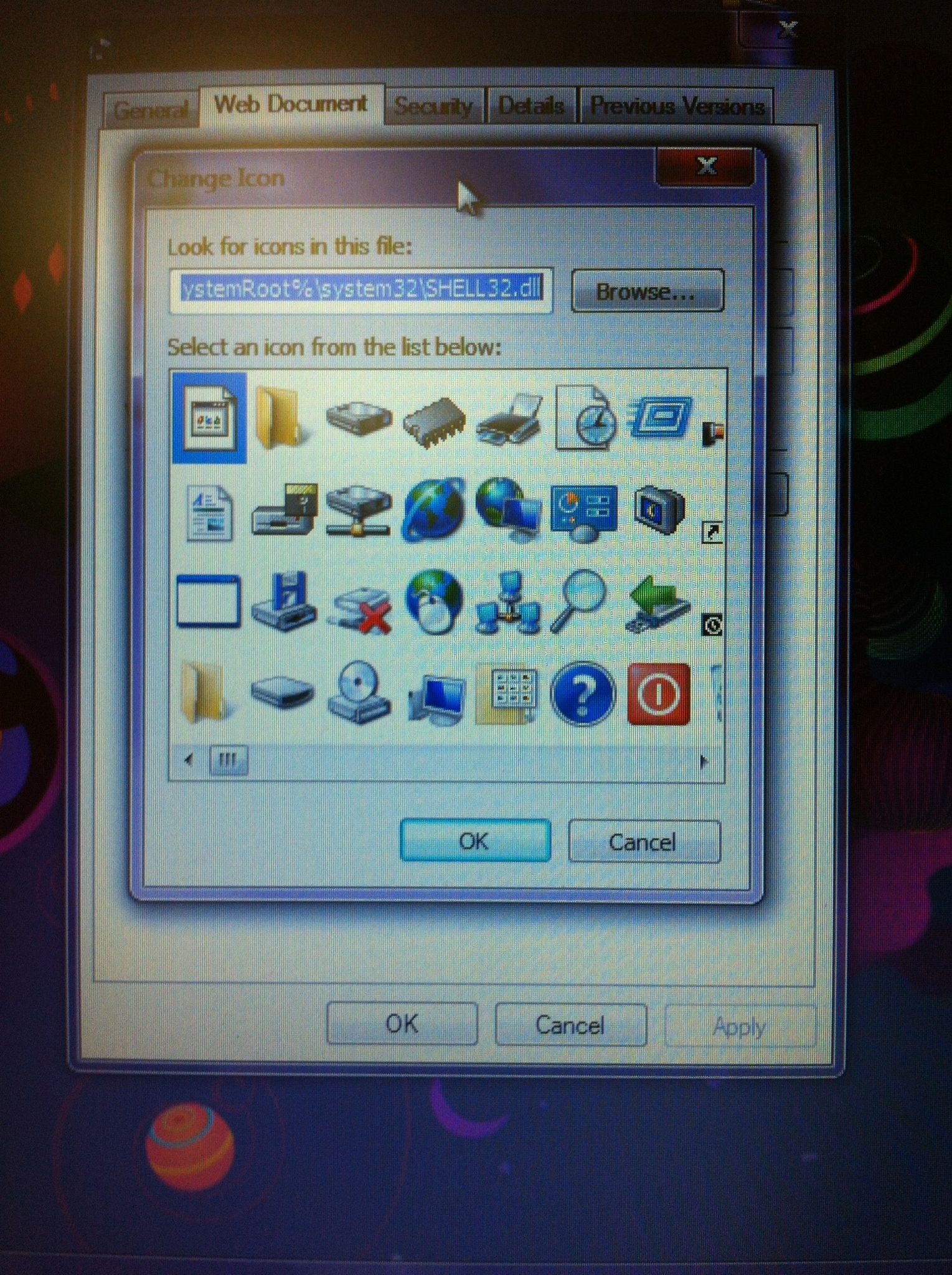 change desktop icon picture windows 7
