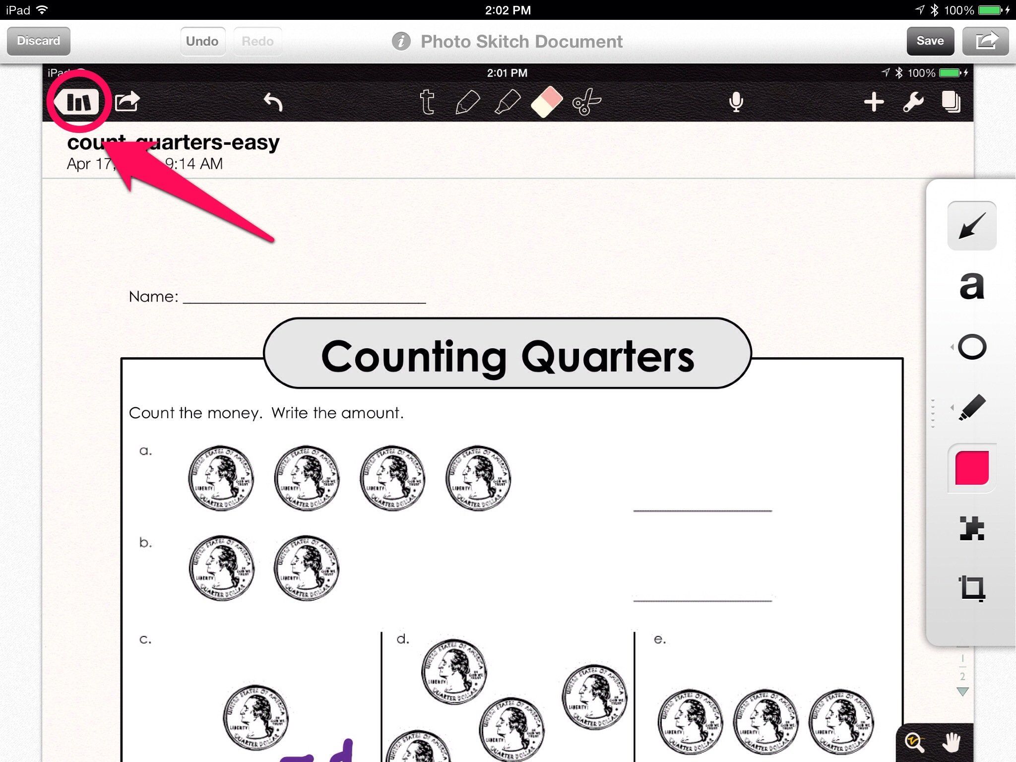 notability table tool