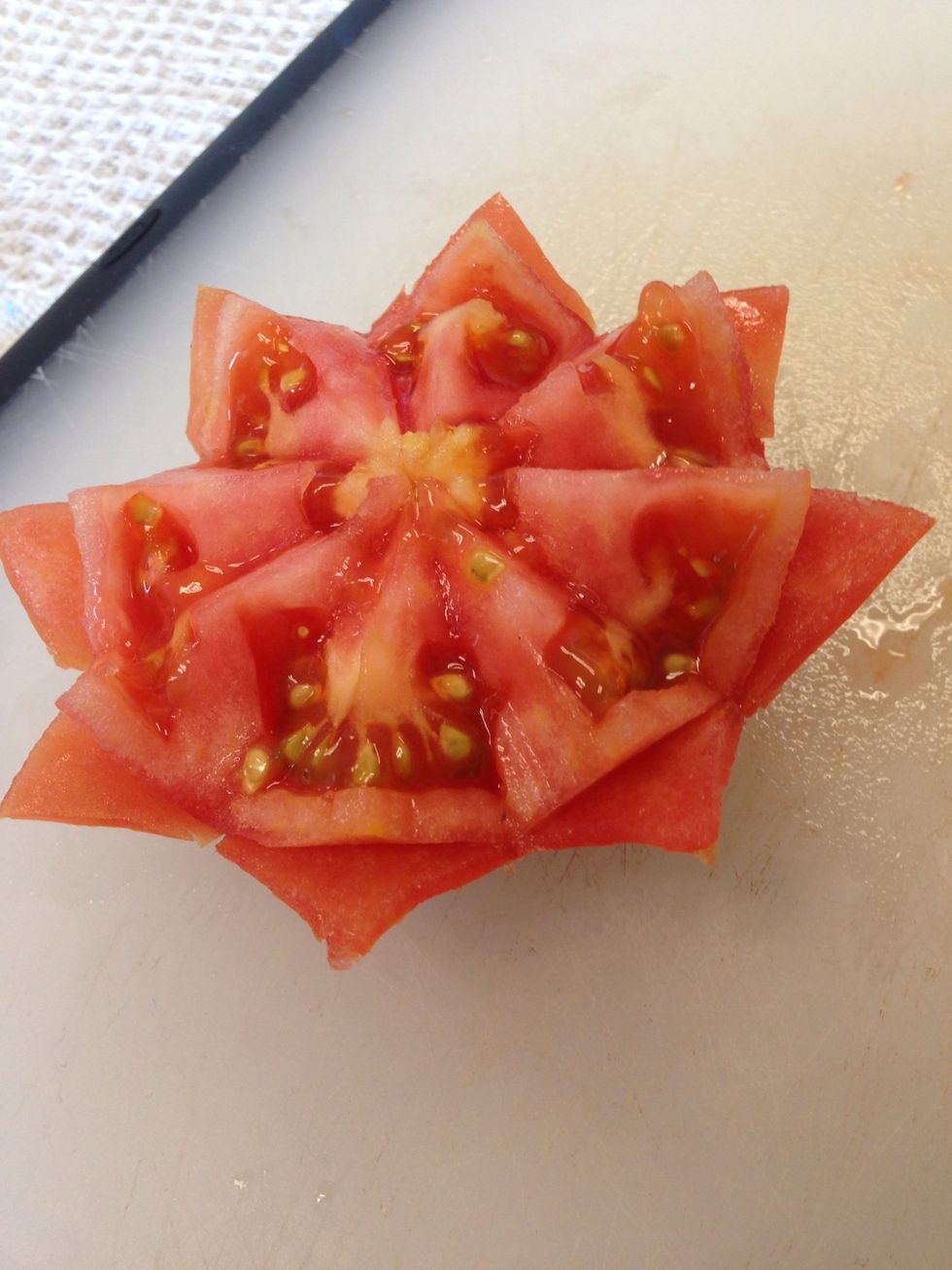 How to make a tomato flower garnish B+C Guides