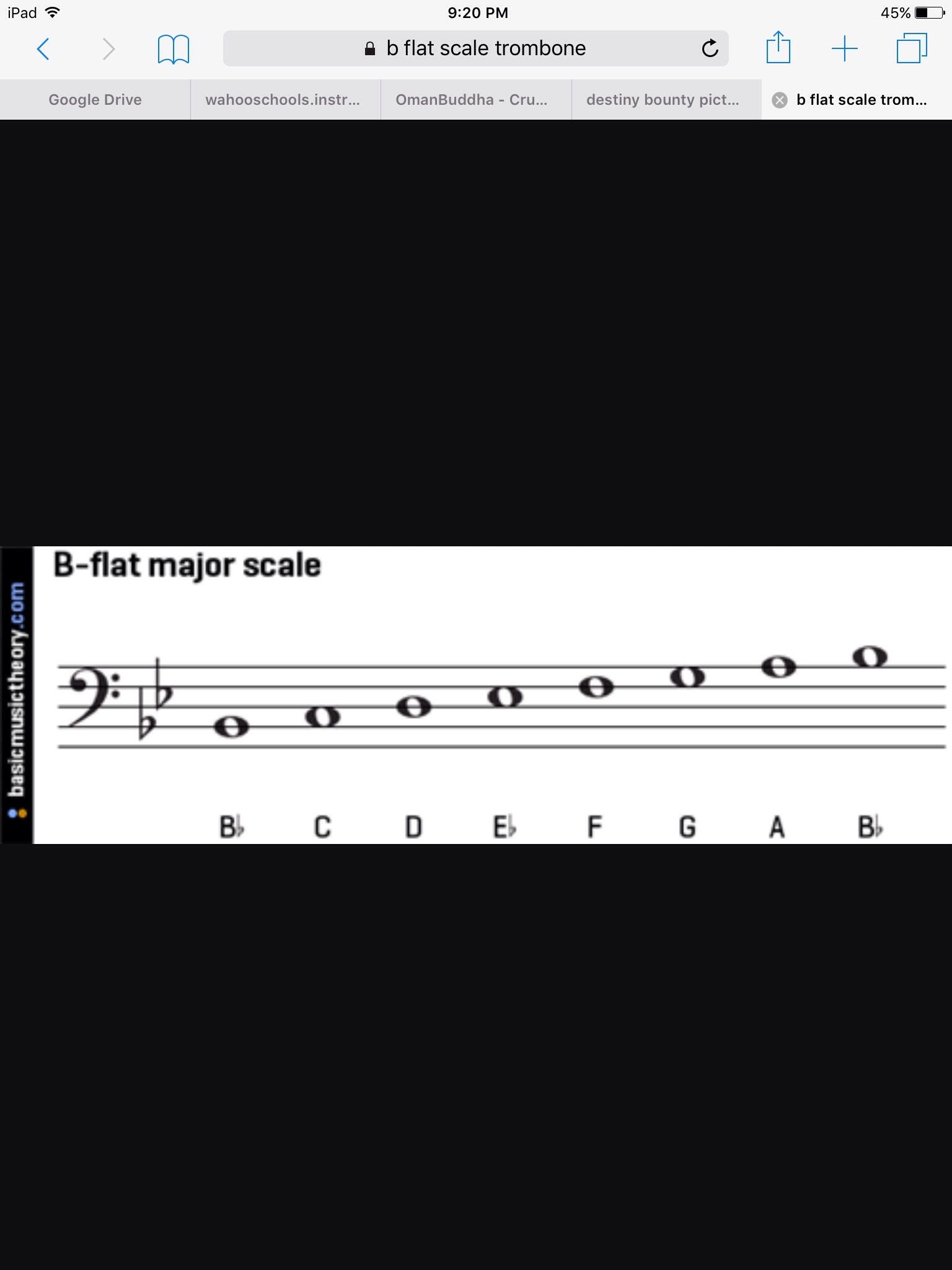 g flat major scale trombone positions
