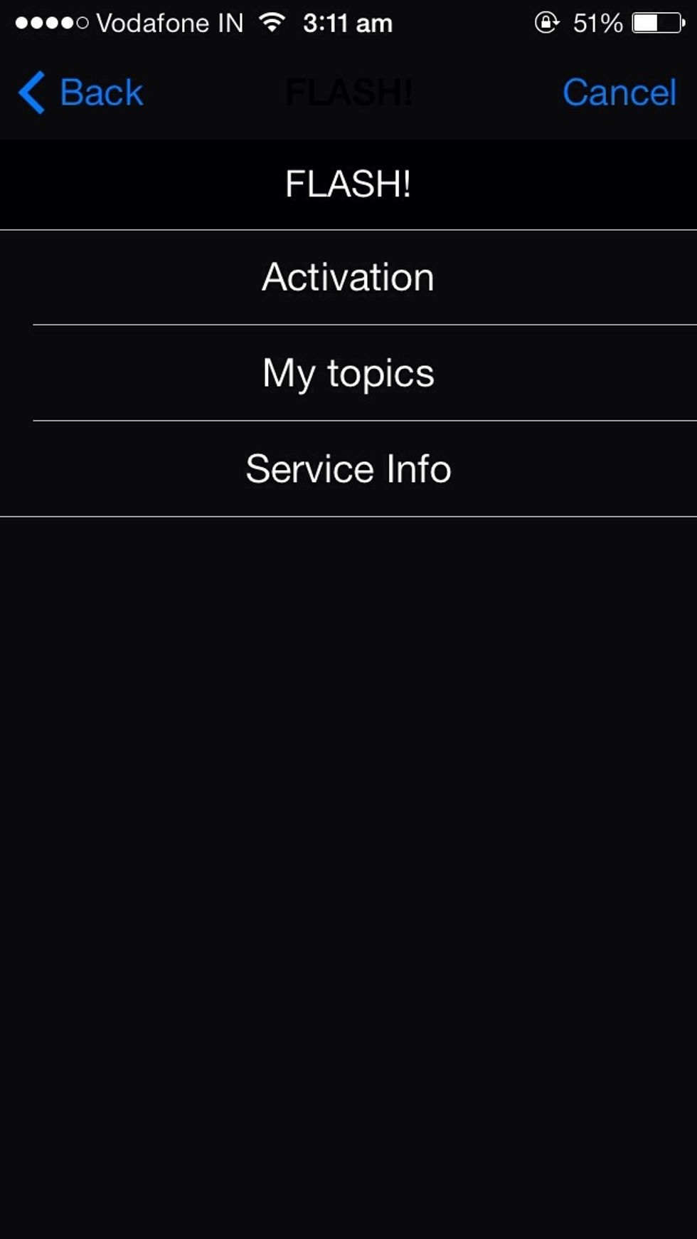 How to deactivate flash messages in iphone B+C Guides