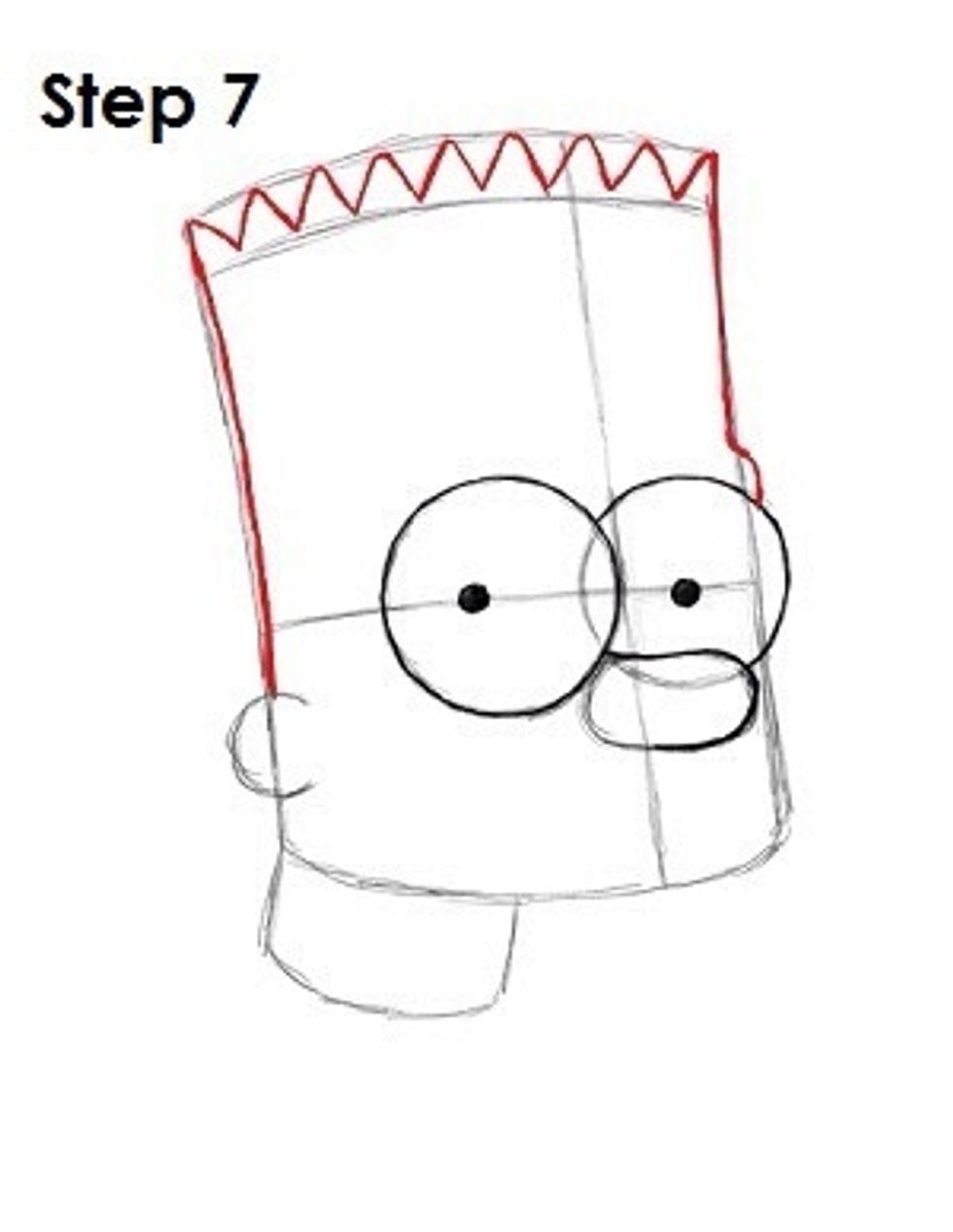 Барт симпсон рисунок поэтапно