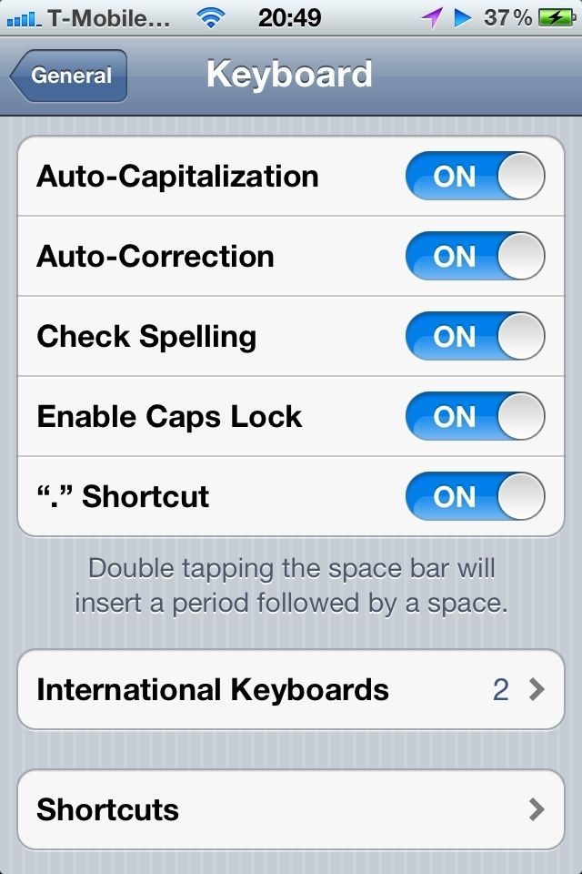 shortcuts on iphone