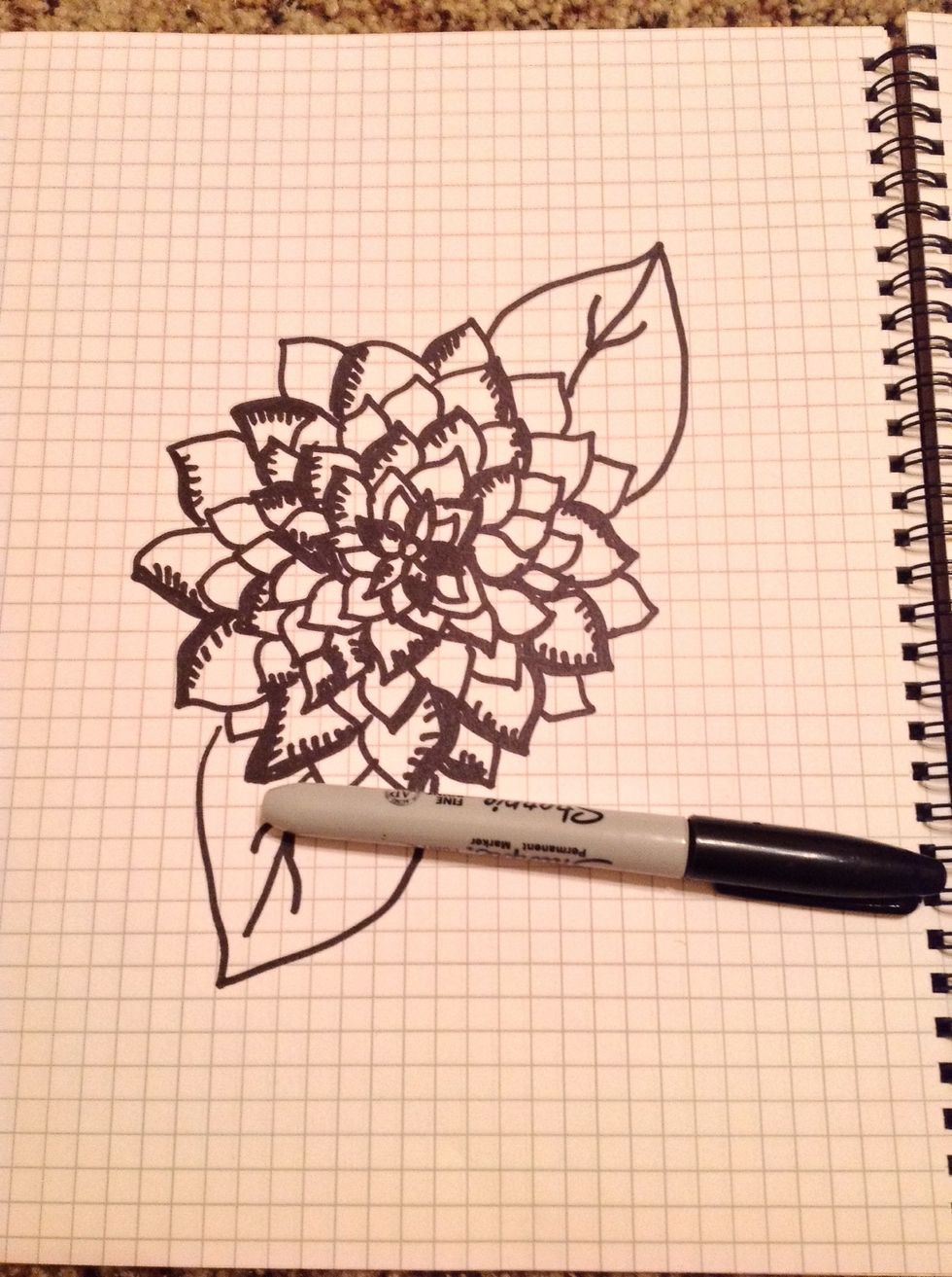 How to draw a flower in pen (sharpie) B+C Guides