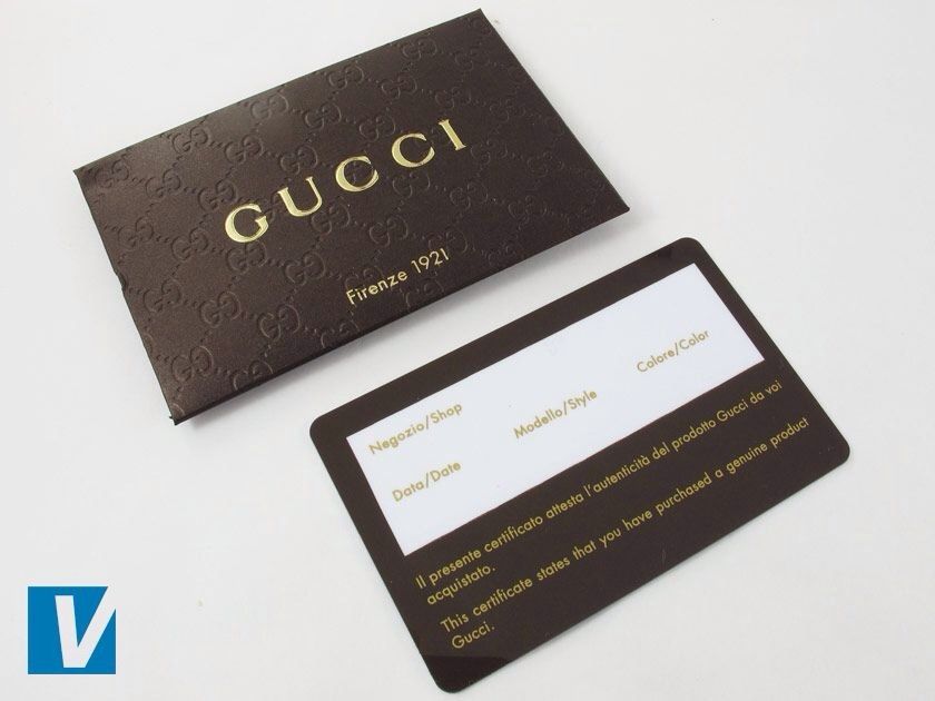 what does a gucci authenticity card look like