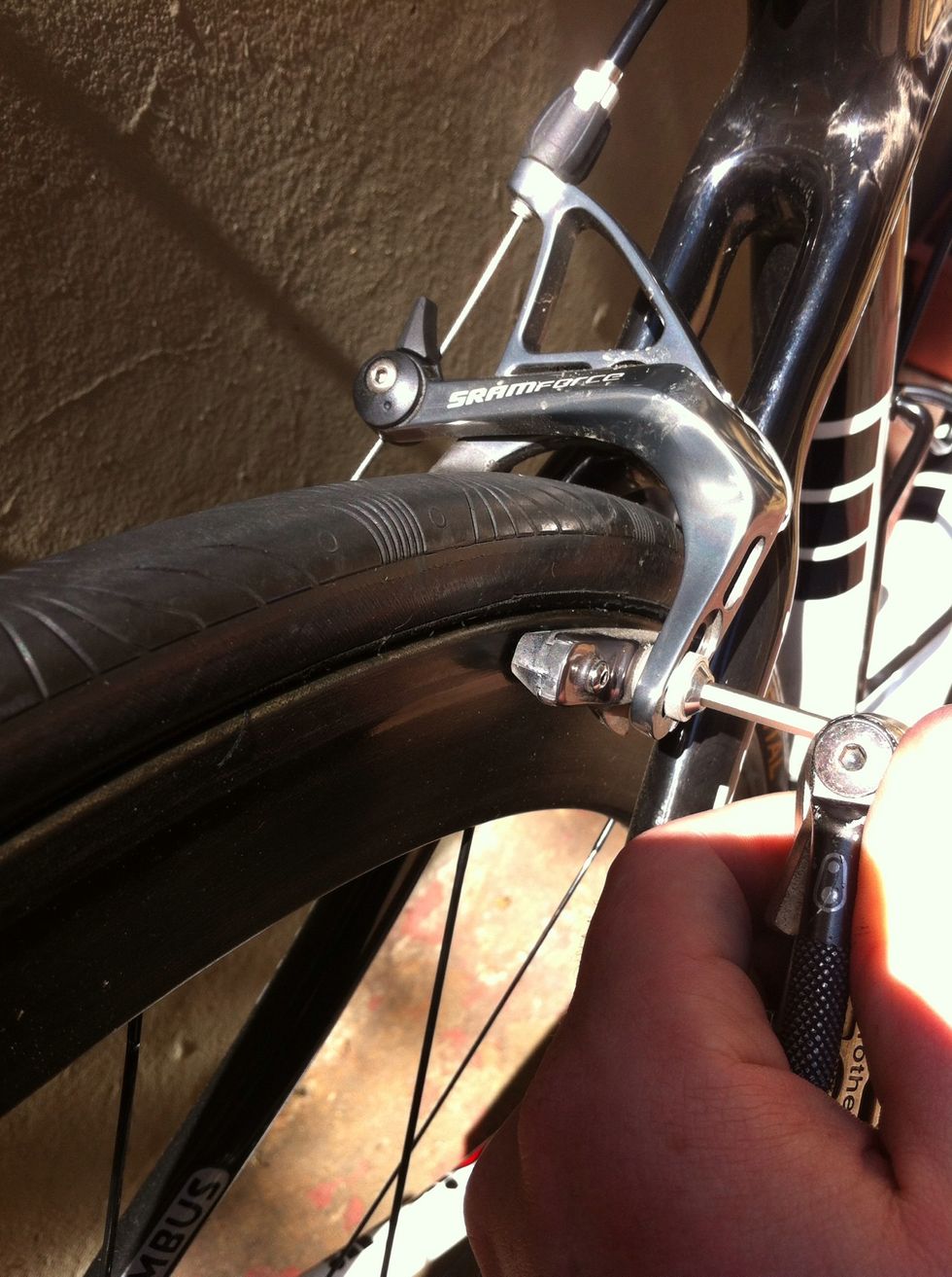 changing brake pads on a bike