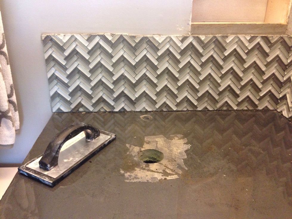 How to install herringbone backsplash tile B+C Guides