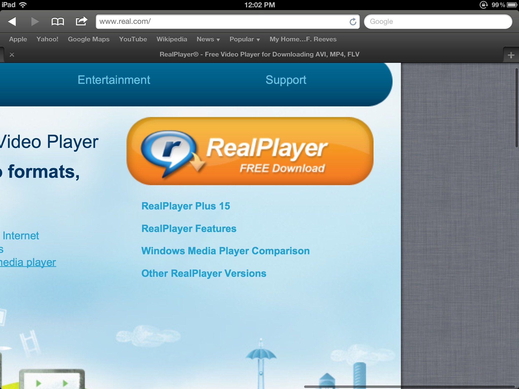 how to remove realplayer tab