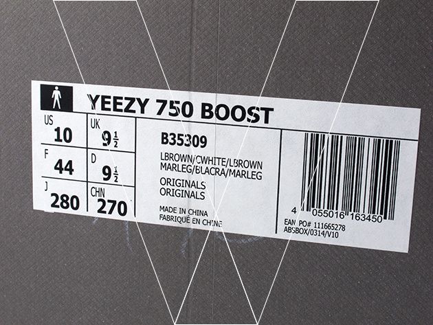 yeezy 750 sizing guide