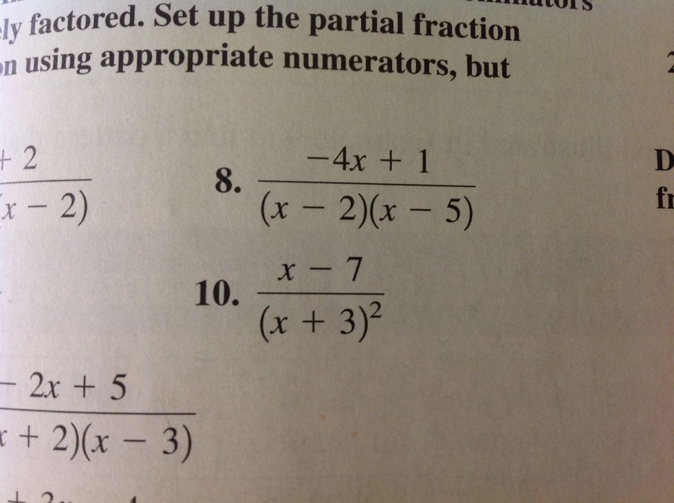 how to solve partial fractions decomposition