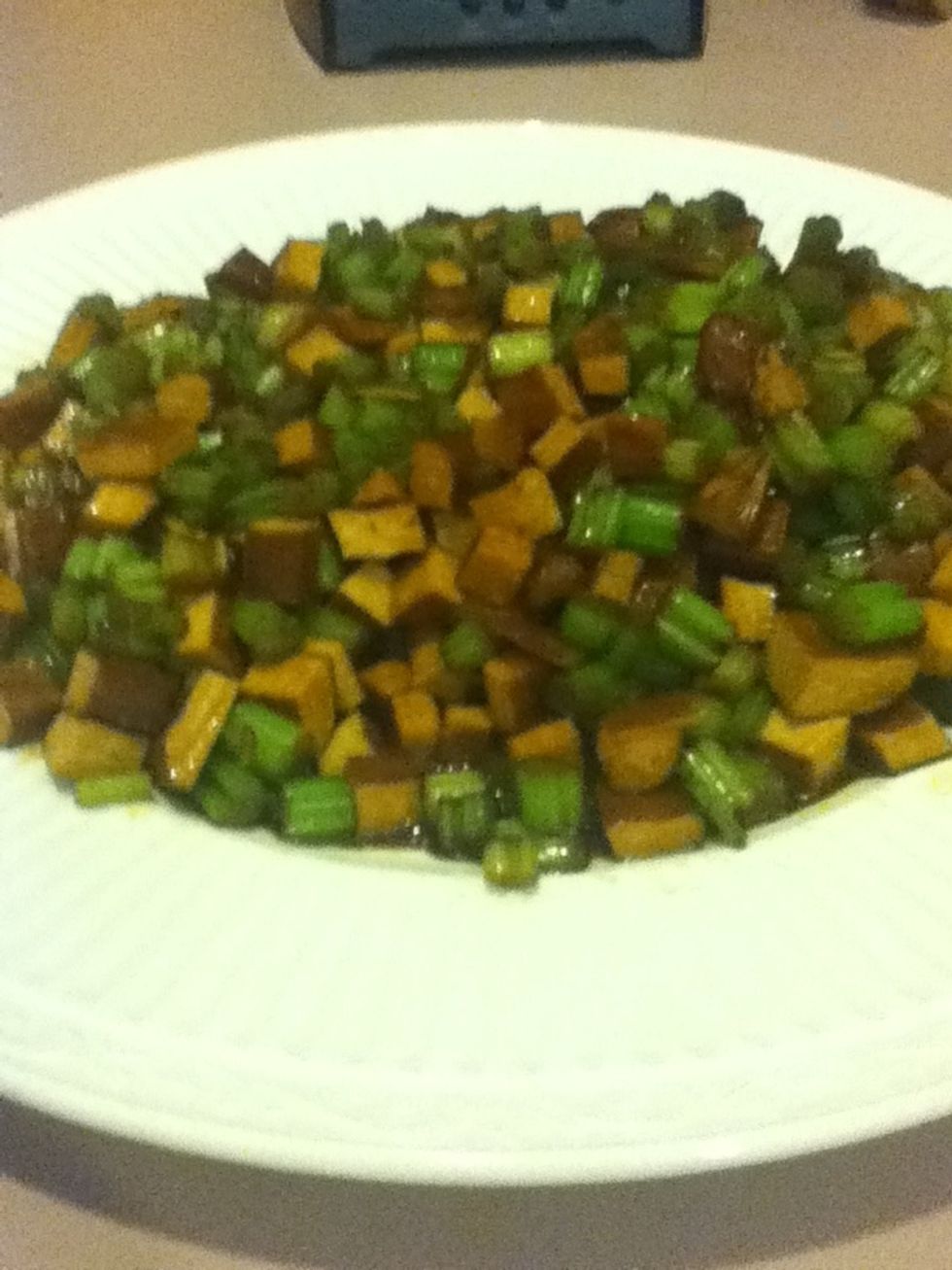 How to cook chinese celery with tofu B+C Guides