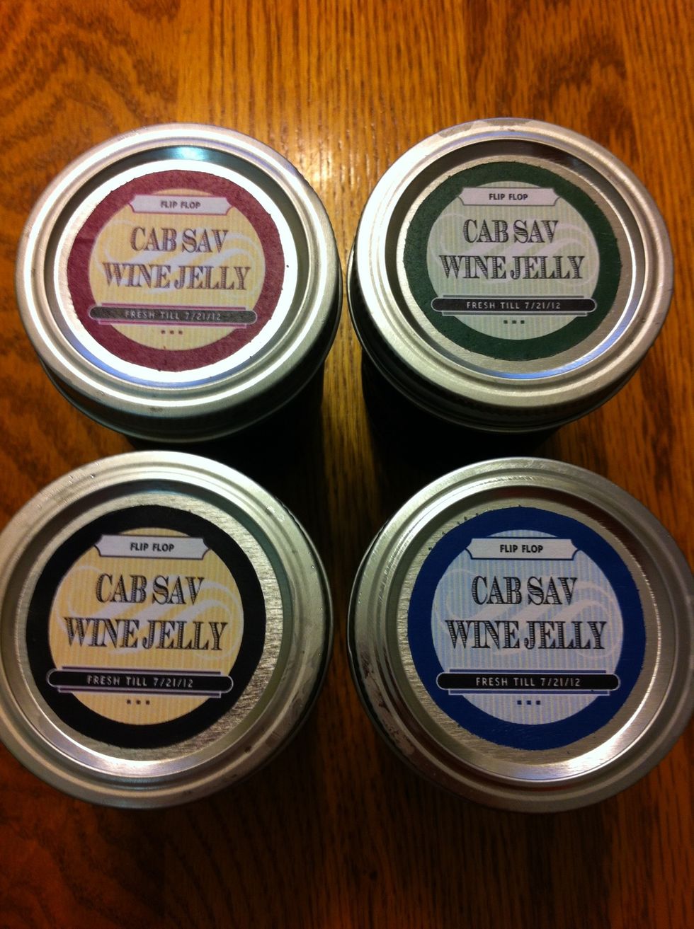 Collect the labels from the bottles of jellies