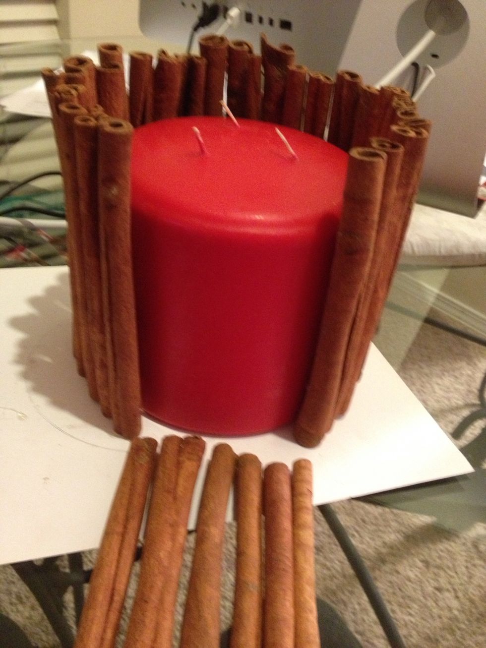 How to make a decorative cinnamon stick candle B+C Guides