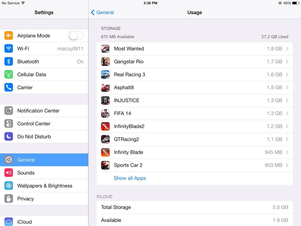 How to check how many gb you have left in your ipad - B+C Guides