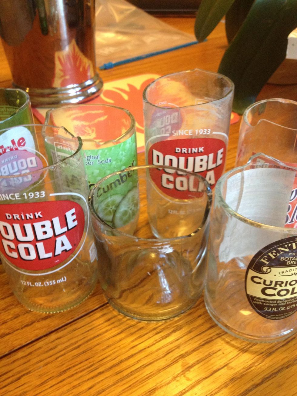 how to make glass cups from beer bottles