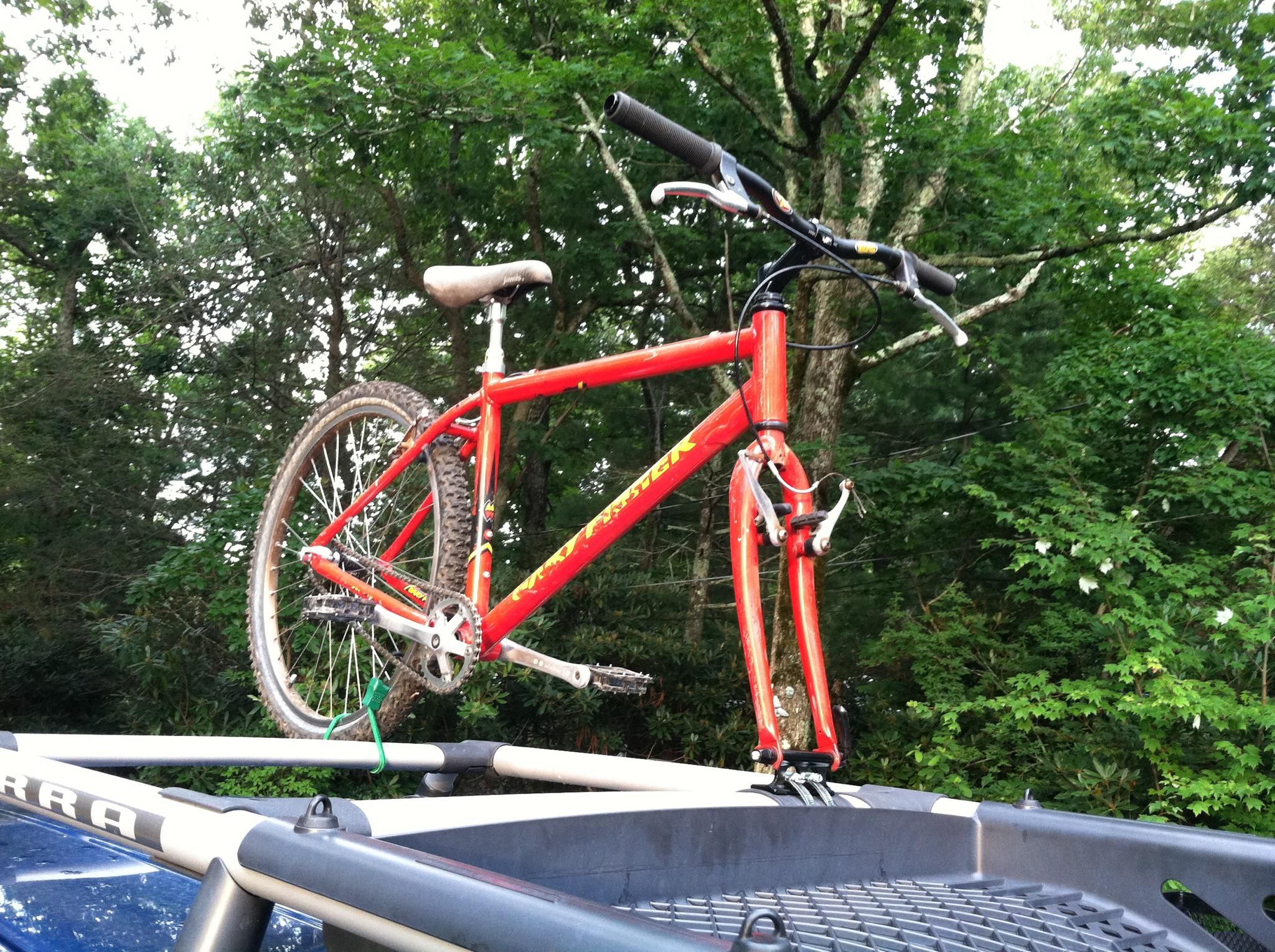 diy roof rack bike mount