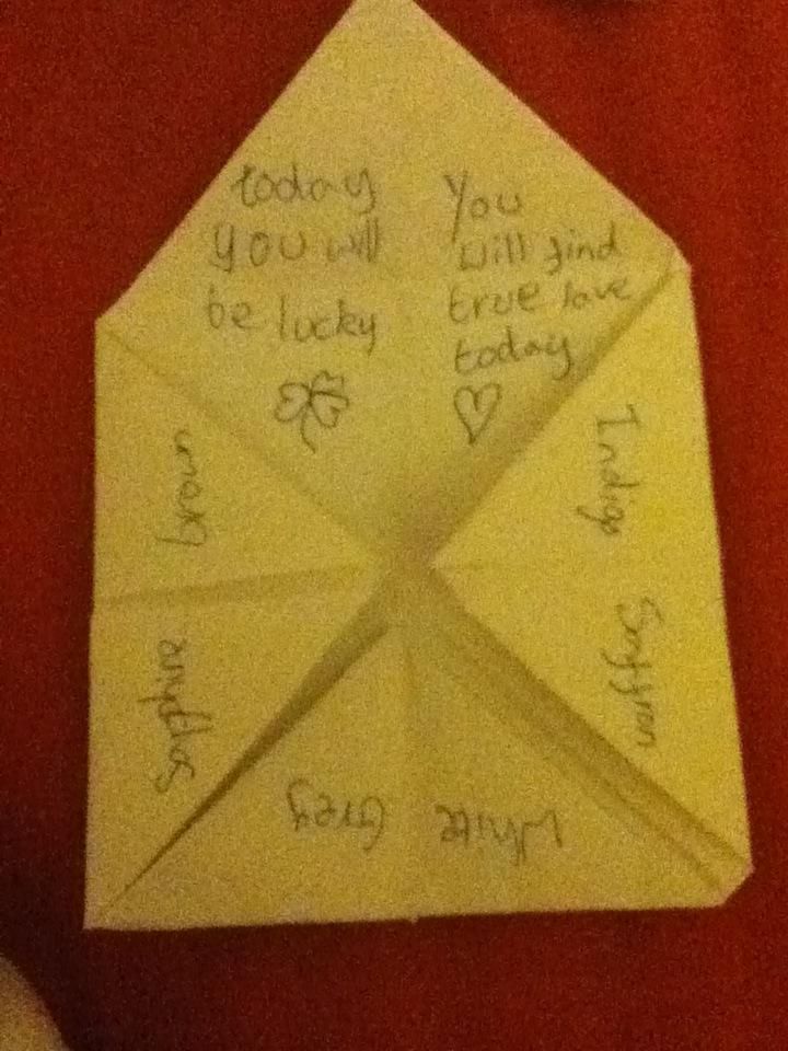 fun things to write on origami fortune teller