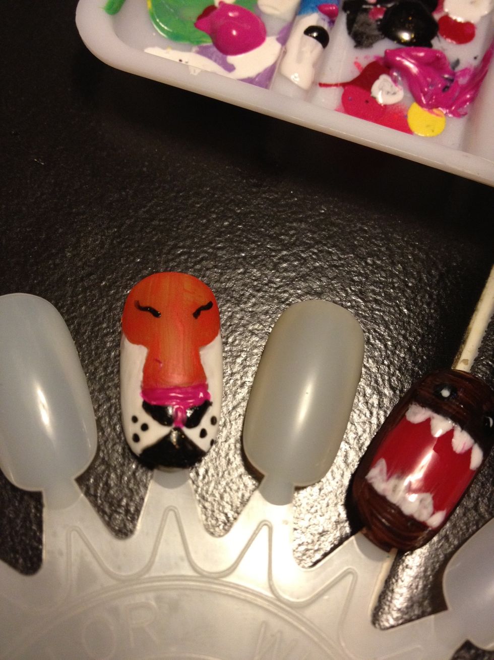 Eyes, make two curved lines