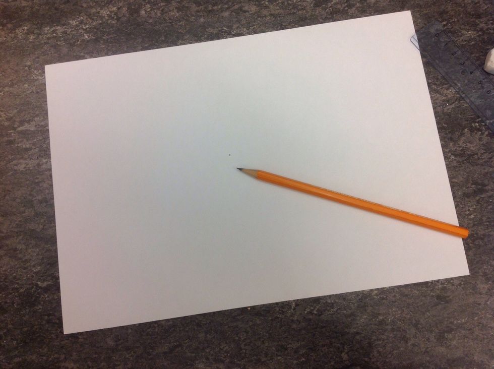 F\u00f6r att m\u00e5la n\u00e5got i perspektiv beh\u00f6ver vi ta ut mittpunkten, ungef\u00e4r. S\u00e5 m\u00e5la l\u00f6st i mitten av pappret en liten prick, L\u00d6ST!