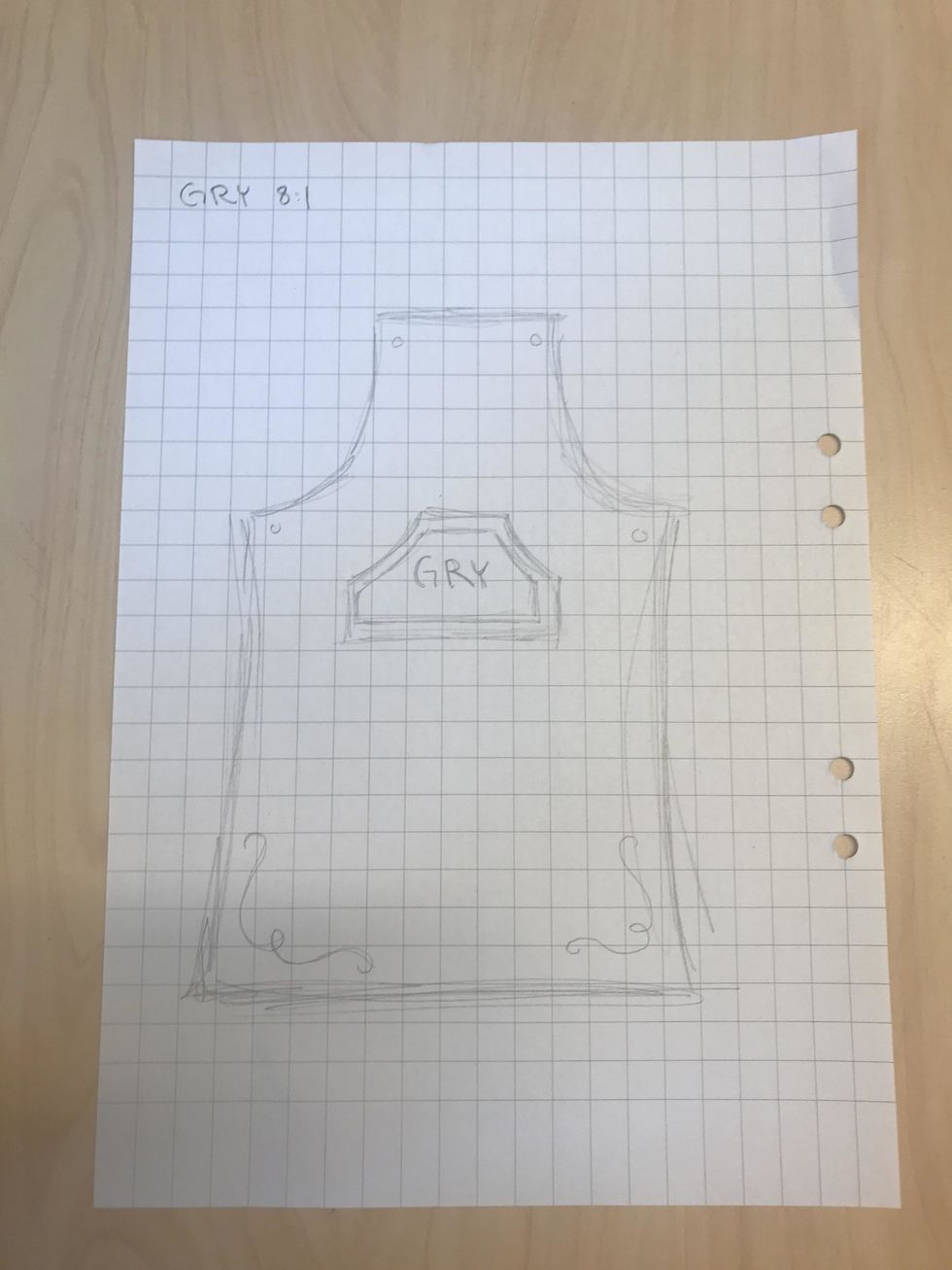 F\u00f6rst ska du rita upp hur du vill att ditt f\u00f6rkl\u00e4de ska se ut och m\u00e4ta hur l\u00e5ngt det ska vara. Du kan sedan skriva ner l\u00e4ngderna f\u00f6r att komma ih\u00e5g.