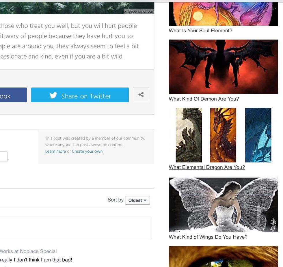 F.Y.I On the side there are more quizzes if you want to find out more about yourself!!