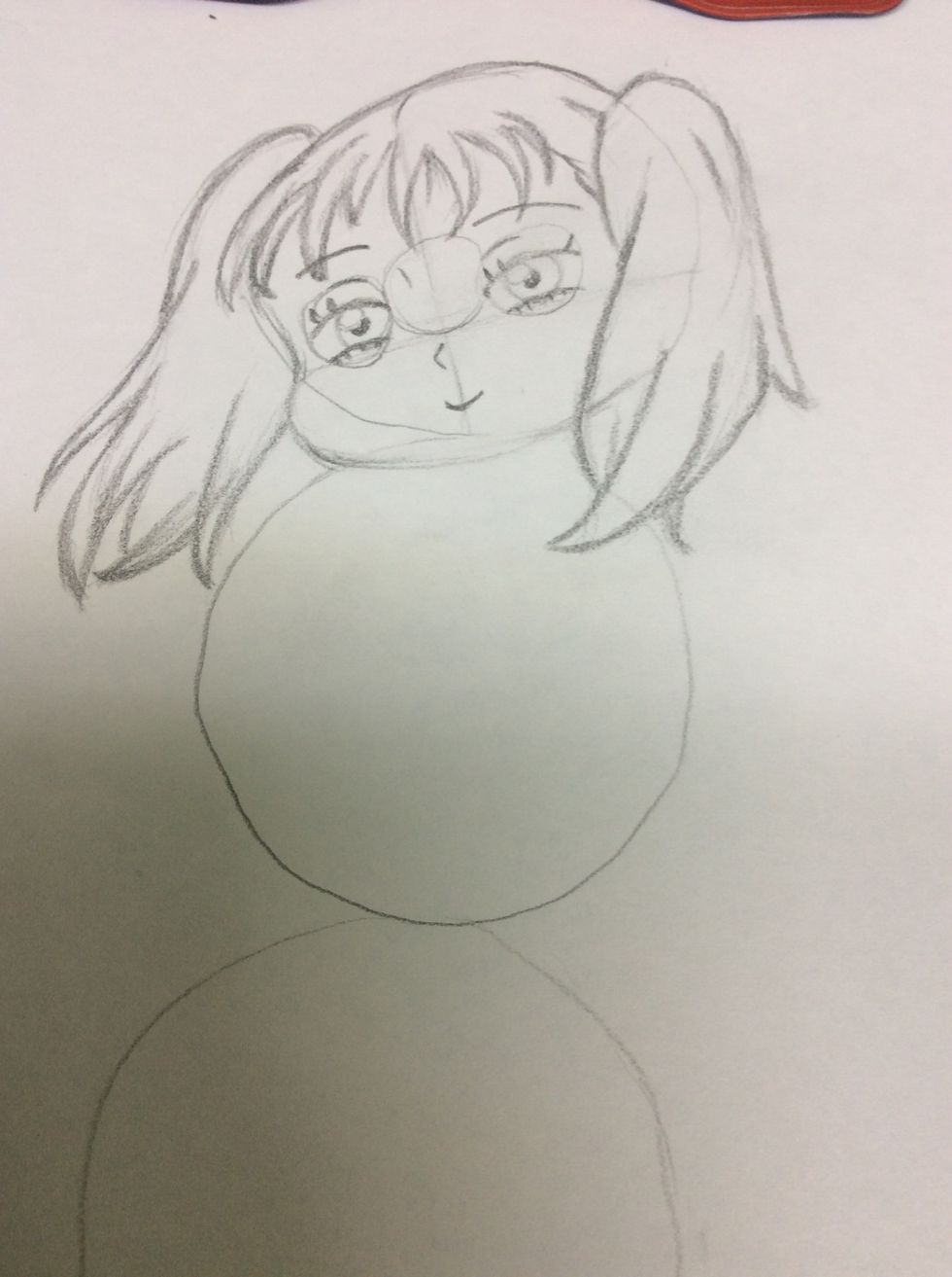 Fa\u00e7a o nariz e a boca na linha da cruz e o cabelo desenhe como desejar.