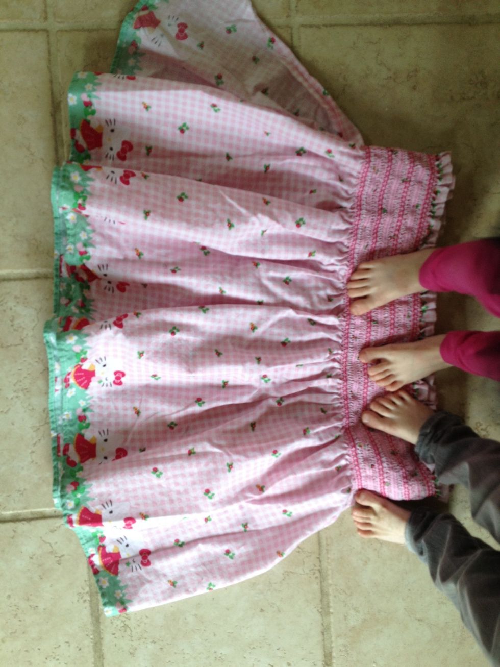 Fabric that is already shirred, Walmart and joanns has this. Get 1/2 to 1 yard