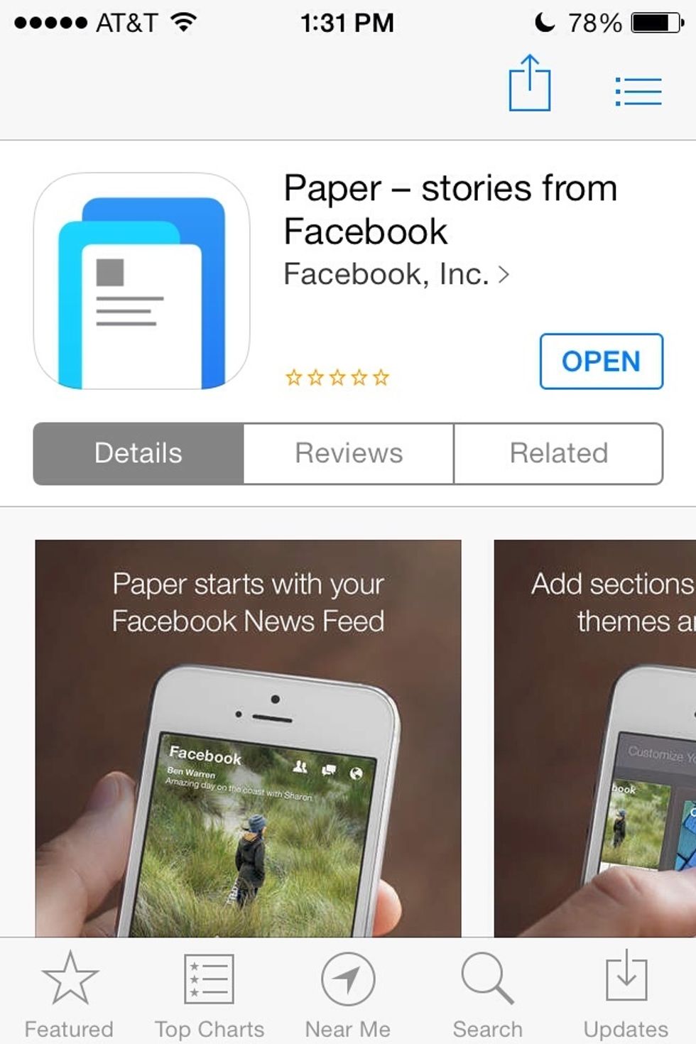 Facebook just launched a new app today called Paper. I'm really liking this app. In fact I'll probably never use the Facebook app again. It just came out an hour ago so Here's a walk through.