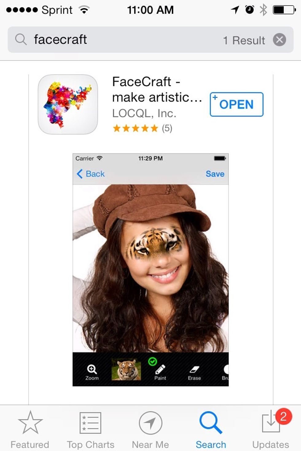 FaceCraft is a new photo editing app specially designed to create interesting photo arts on the face.