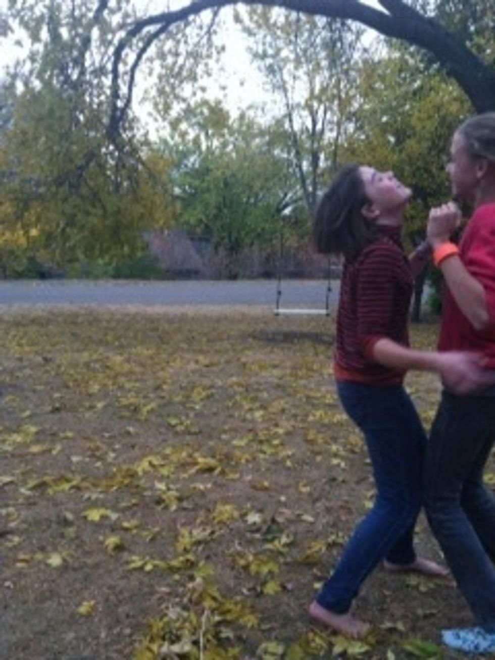 Fail belly bump (I sorta fell (and she sorta got scared))