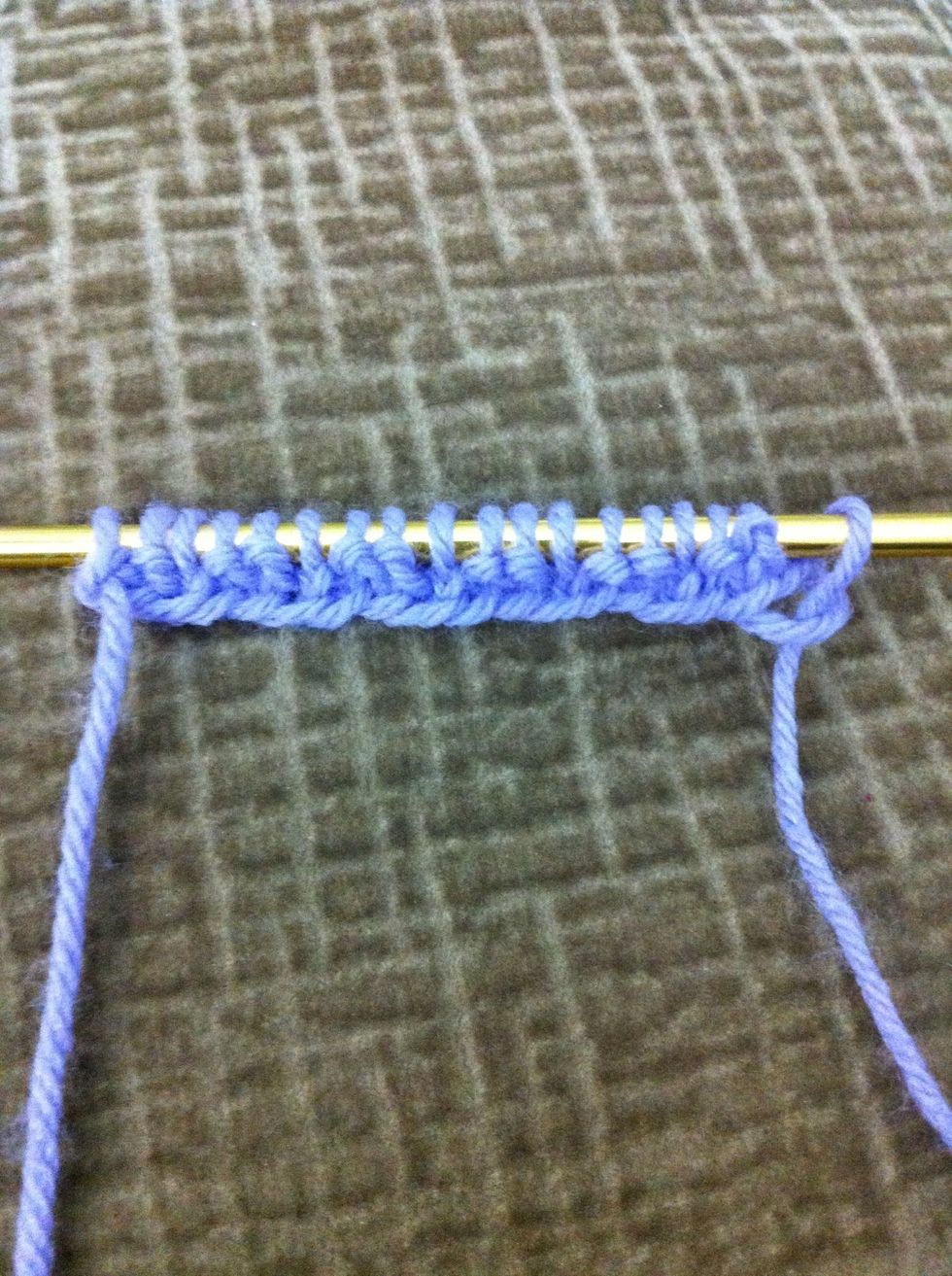 Farrow Rib Stitch is made up of multiples of 3 sts. Row 1: *k2, p1, rep from*. Repeat row 1 until desired length.