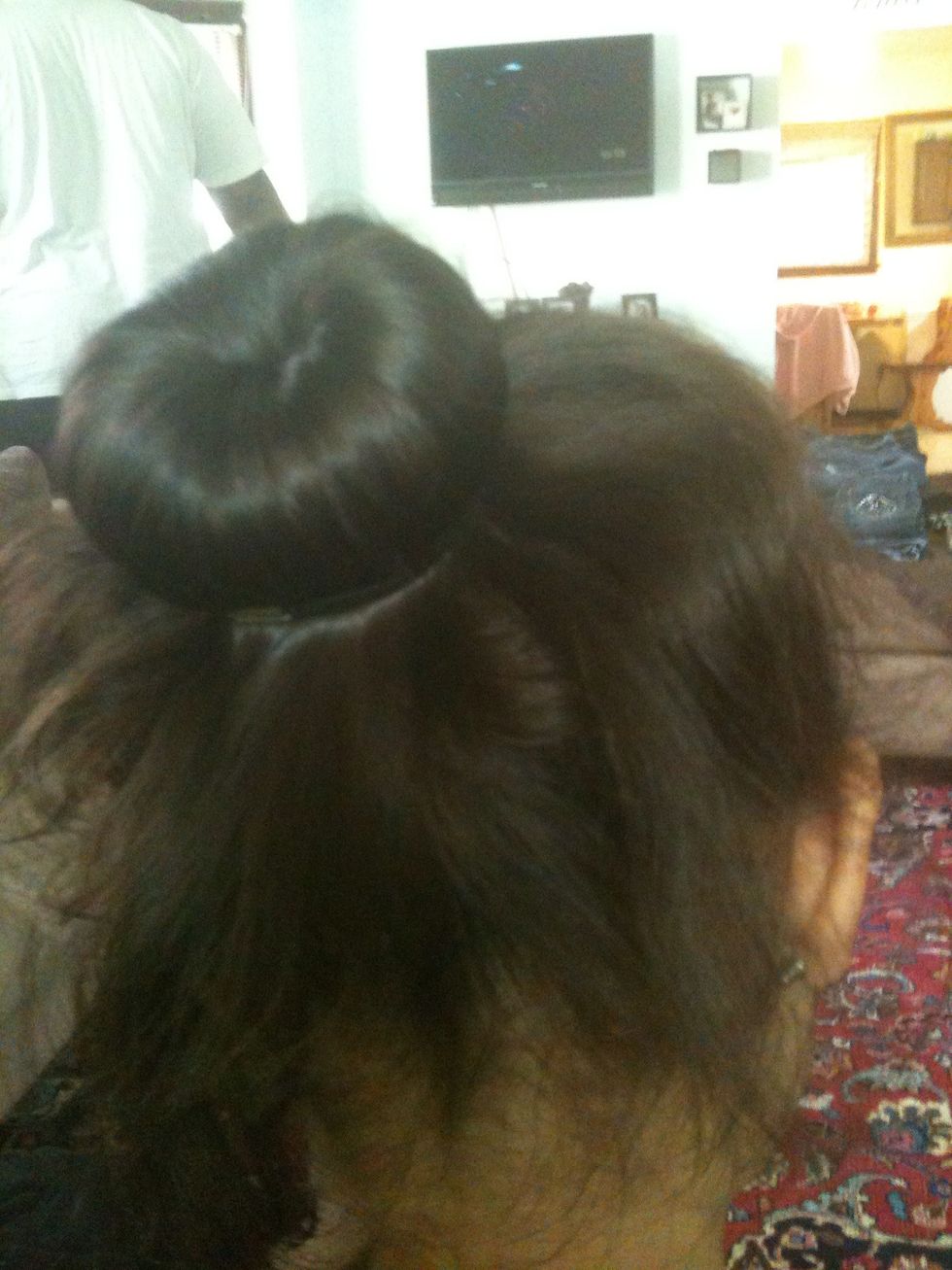 Fasten with a black Hair tie