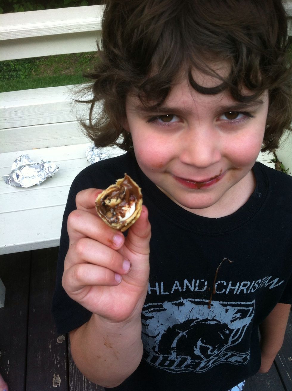Favorite reason I love this is because its a great way to get rid of the last banana or last few strawberries. We had a few cookies left and crushed those up too. And an easy way to feed a crowd!
