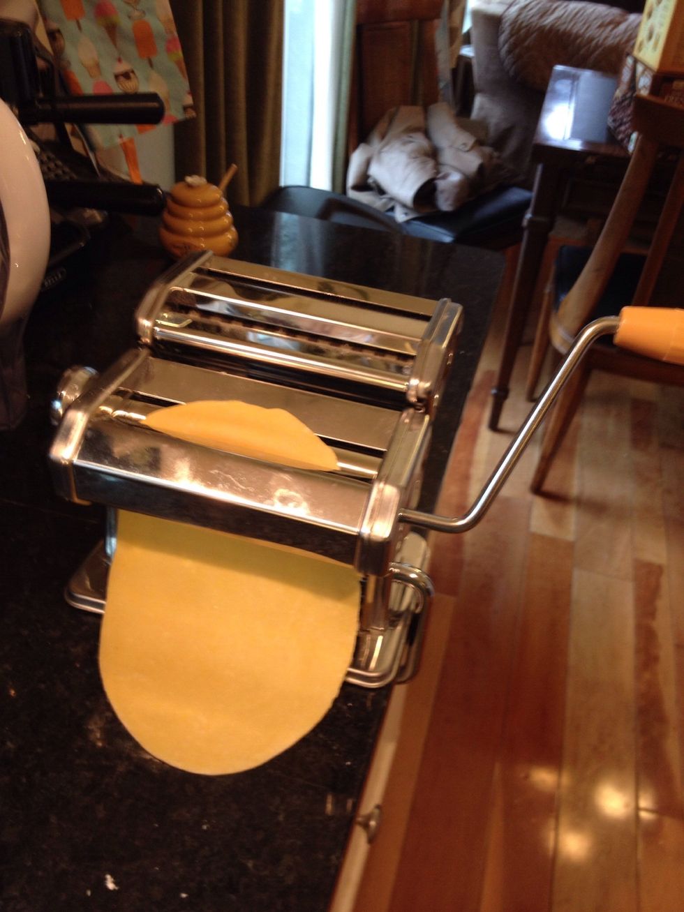 Feed it through the pasta maker