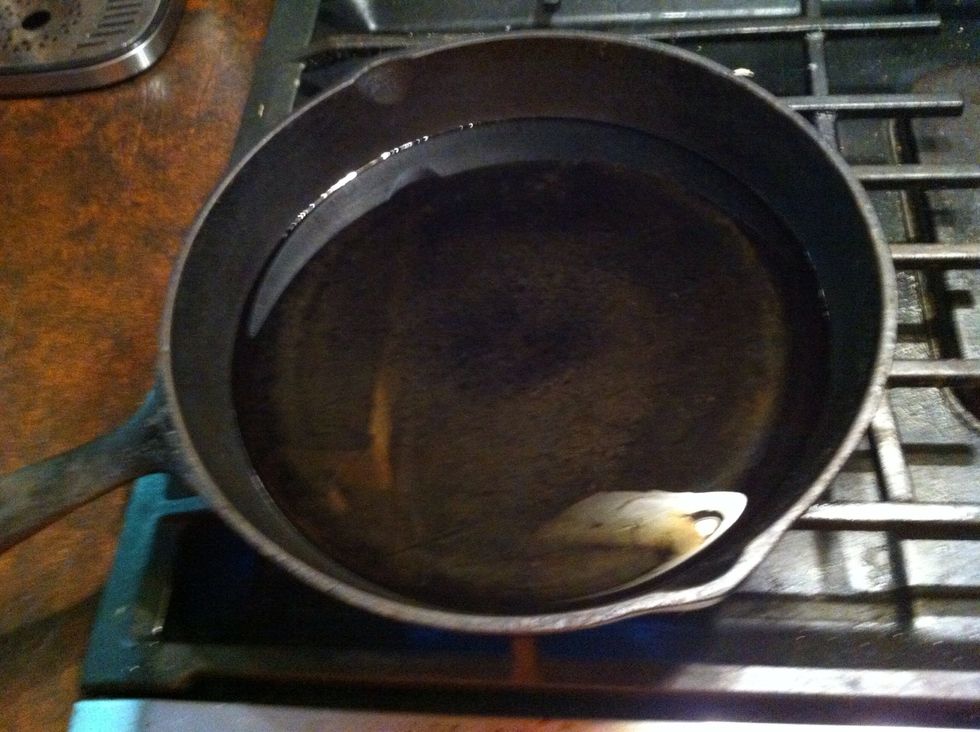 Fill about 1/2 inch of oil.