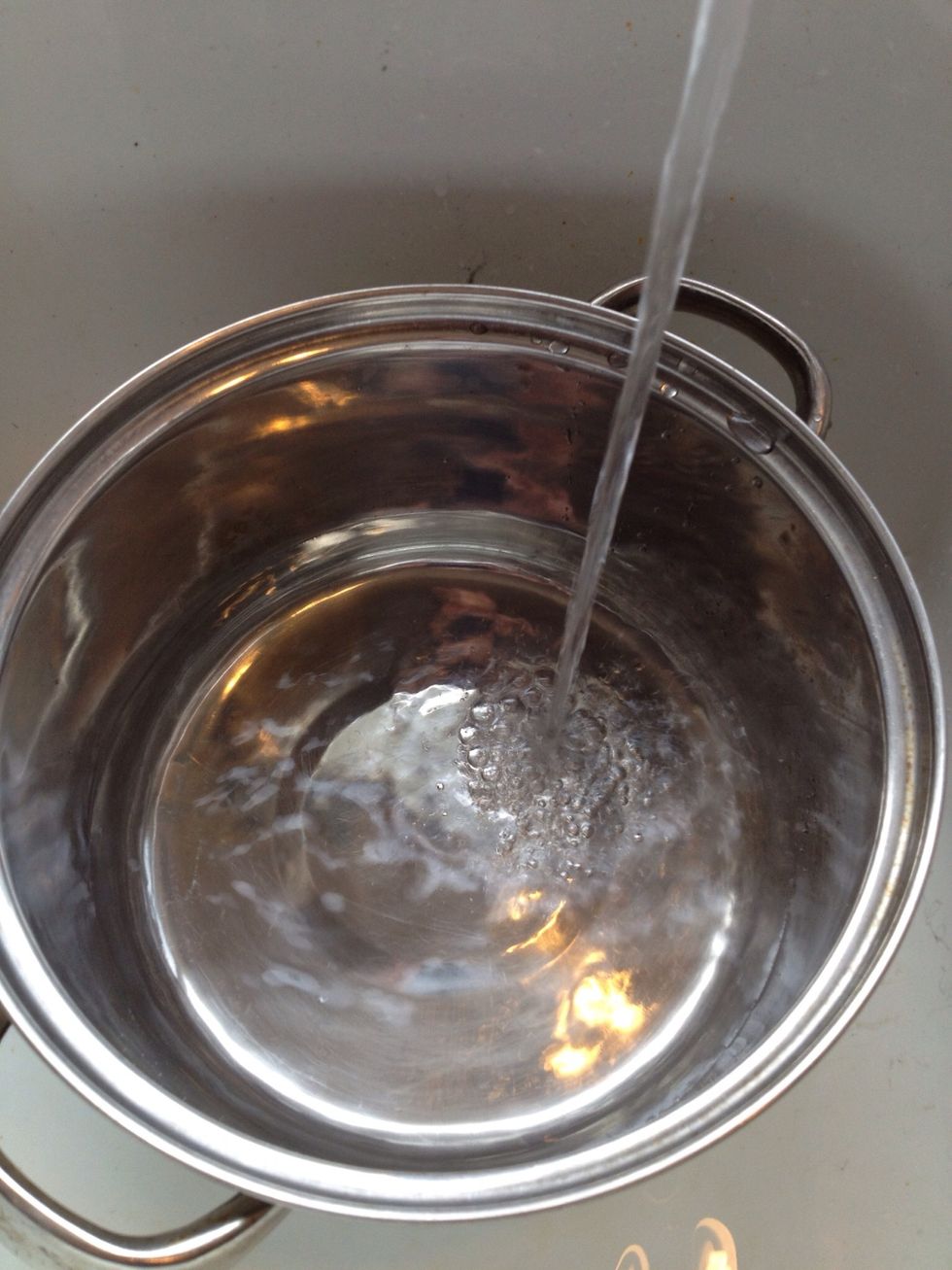 Fill another pot with cold water. This is where we're going to make our hard-boiled eggs and I'm going to show you the method I use so they come out just right.